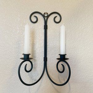 PartyLite Revere Wrought Iron Black Wall Sconce P7752 New in Original Box